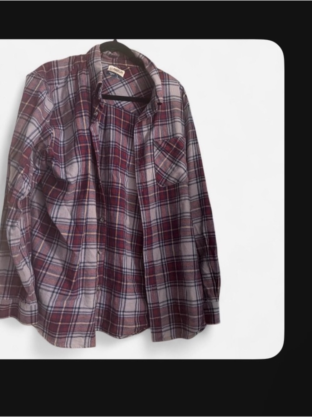 Magellan Outdoors Men's Plaid Button-Down Shirt - Burgundy and Gray